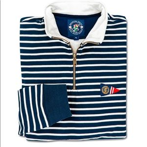 NWT Kiel James Patrick Bermuda Shirt Striped Quarterzip